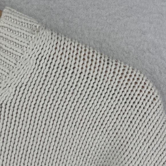 EVERLANE Sweater S Chunky Pullover Jumper Cotton Blend Off White - Picture 8 of 12